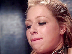 Blonde sub gets anal fucked and cummed
