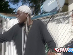 Black criminal is arrested by two horny MILFs with big tits and round ass