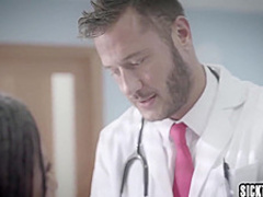 Sexy black MILF needs doctors help and he helped her