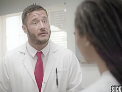 Sexy black MILF needs doctors help and he helped her