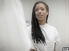 Sexy black MILF needs doctors help and he helped her