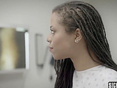 Sexy black MILF needs doctors help and he helped her