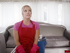 Young MILF maid double penetrated by two burglars raw
