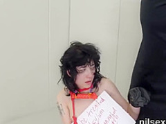 Unusual girl was taken in ass hole loony bin for uninhibited therapy