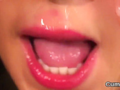 Peculiar centerfold gets cumshot on her face swallowing all the ejaculate