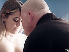 Dirty stepdad ordering a desperate teen to satisfy him