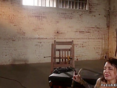 Busty pawg babe anal banged in bondage