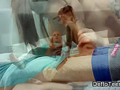 Gorgeous Latina virgin Olivia Banderas sucks cock in 69