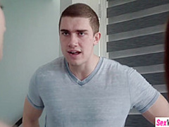 Stepsister and her friend rides stepbrothers hard cock