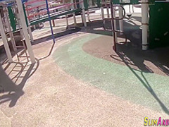 Slim juicy teen riding dick