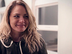 Crazy blonde MILF tricked naive guy after he seen her