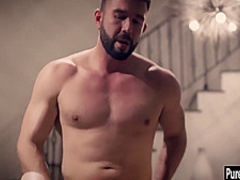 Crazy blonde MILF tricked naive guy after he seen her