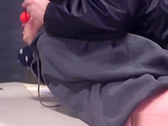 Tiedup slut gagging while getting assfucked