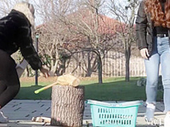 Amazing brunette is determined to make love with her gorgeous, blonde friend and eat her pussy