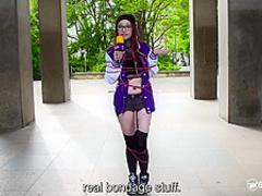 Kinky ebony babe with big tits got tied up and fucked the way she always wanted