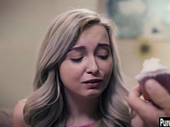 Sexy teen fucked by a perverted stepdad with huge dick