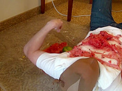 BBW Trampling and Food Squash on Slave's Body