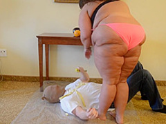 BBW Trampling and Food Squash on Slave's Body