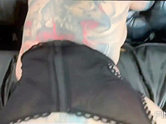 Tattooed chick, Korinha gave a deep blowjob to Max, to make sure that his dick is hard