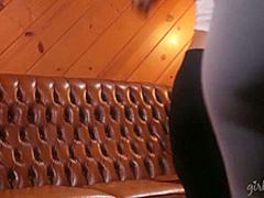 AJ Applegate and Eva Lovia are making love with each other, in the late afternoon