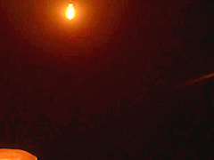 Blindfolded slave is locked in stocks