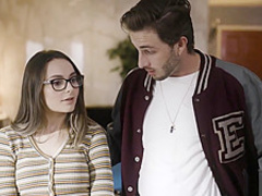 Virgin college teen Aften Opal fucked for the first time