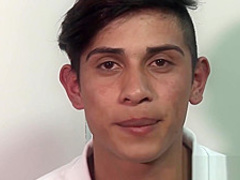 Bareback banged twink sucking two hard daddy dicks