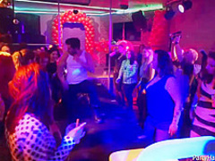 Naughty girls and horny guys are doing all kinds of sexy stuff, in the night club
