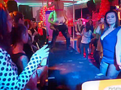 Naughty girls and horny guys are doing all kinds of sexy stuff, in the night club