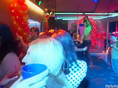 Naughty girls and horny guys are doing all kinds of sexy stuff, in the night club