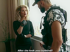 Small titted blonde is sucking cock like a pro and getting fucked the way she likes