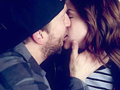 Small tited brunette babe, Kelly Madison is eagerly sucking her horny friend’s big meat stick