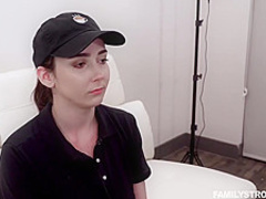 Brunette in black lingerie, Kyra Rose spread her legs wide open and got fucked very hard