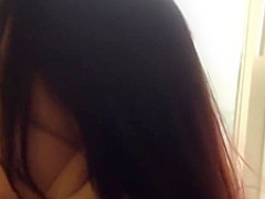 Creepy guy in a black suit likes his neighbor's hairy pussy more than he should