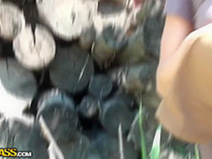 Nestee Shy and her friend fuck in the forest