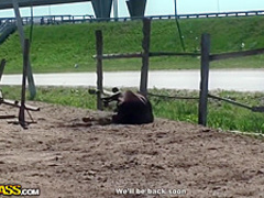 Nestee Shy and her friend fuck in the forest