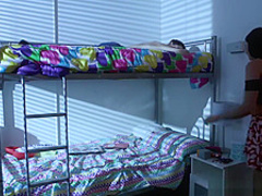 Horny teen Violet Rain moans in delight as she grind her horny pussy