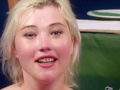 After a great blowjob, a hot blonde maid, Misha Mayfair got a nice facial cumshot