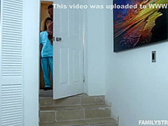 Ebony babe with curly hair, Xianna Hill is getting fucked in the hospital, during her working hours