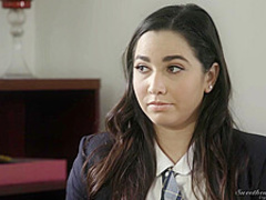 Big titted blonde, Brandi Love is making love with Karlee Grey, in her huge office