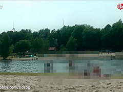 MyDirtyHobby - Teen redhead babe squirts on a public beach