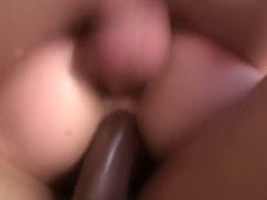 Kristine Crystalis is sucking a big, black dick and then getting doublefucked, the way she likes