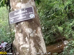 Abbey and Slava have fun outdoors