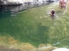 Abbey and Slava have fun outdoors