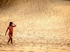 Chinese Girl Masturbating in the Desert