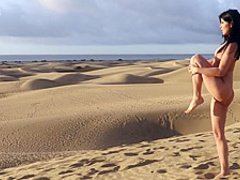 Chinese Girl Masturbating in the Desert