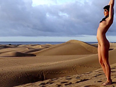 Chinese Girl Masturbating in the Desert