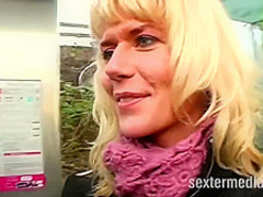 Slutty blonde mature was wearing only black stockings while she was getting fucked in the ass