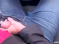 Mature, red haired woman is sucking her lovers dick and getting it inside her wet pussy