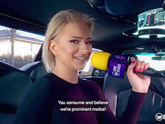 Hot, tattooed blonde, Dana Jayn is working as a reporter and often having casual sex sessions